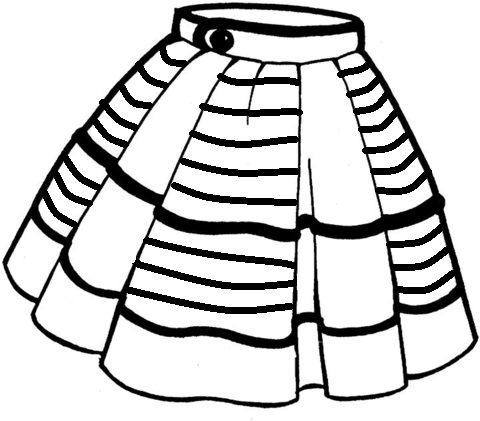 Striped skirt coloring book printable online