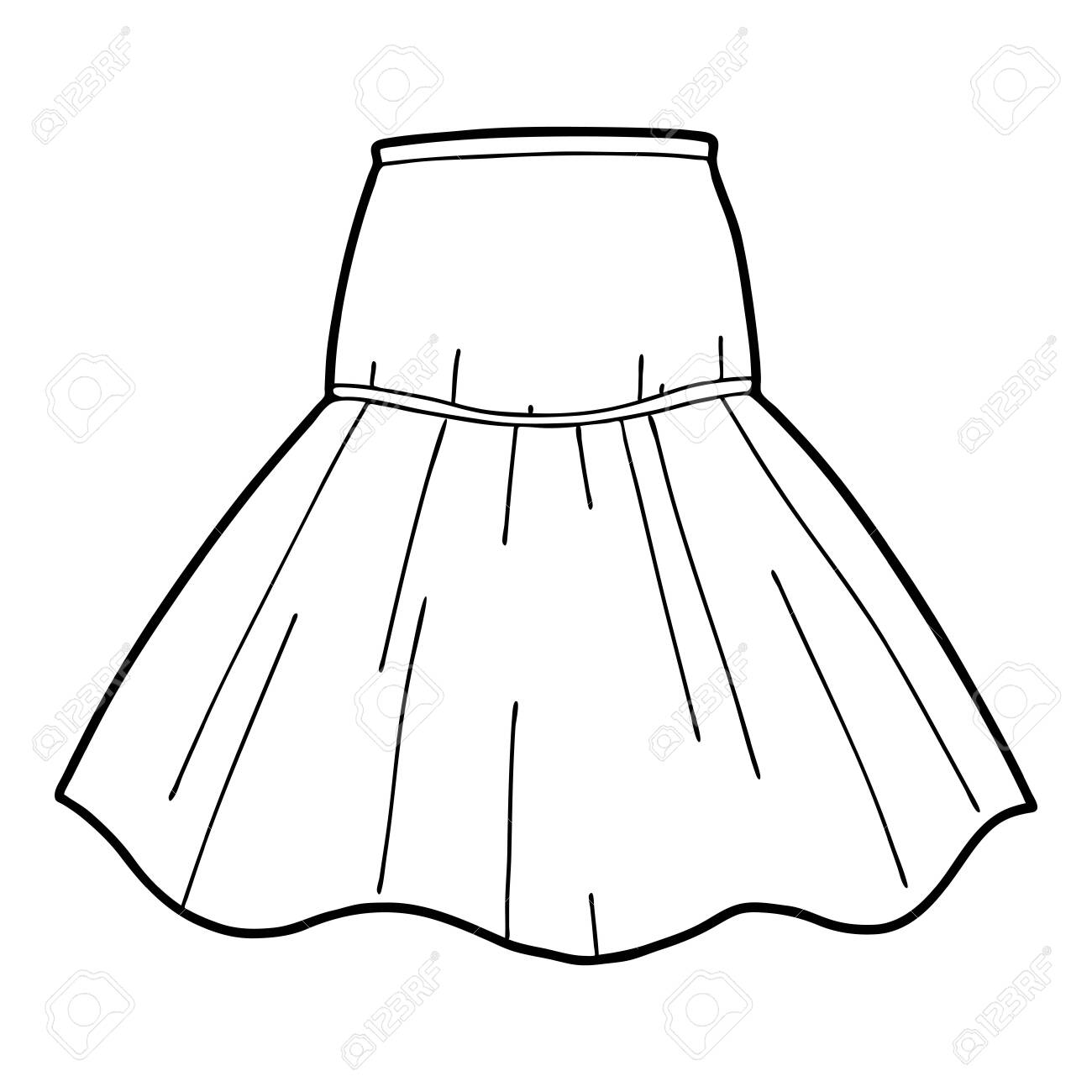 Coloring book for children skirt royalty free svg cliparts vectors and stock illustration image