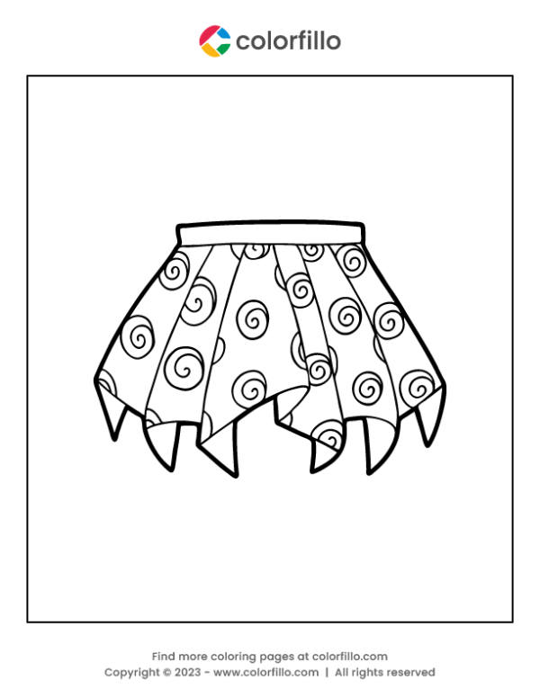 Free online skirt coloring page