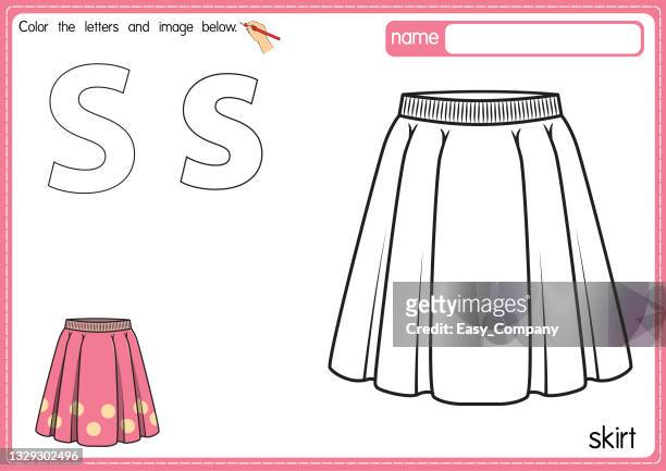 Vector illustration of skirt isolated on white background for kids coloring book high
