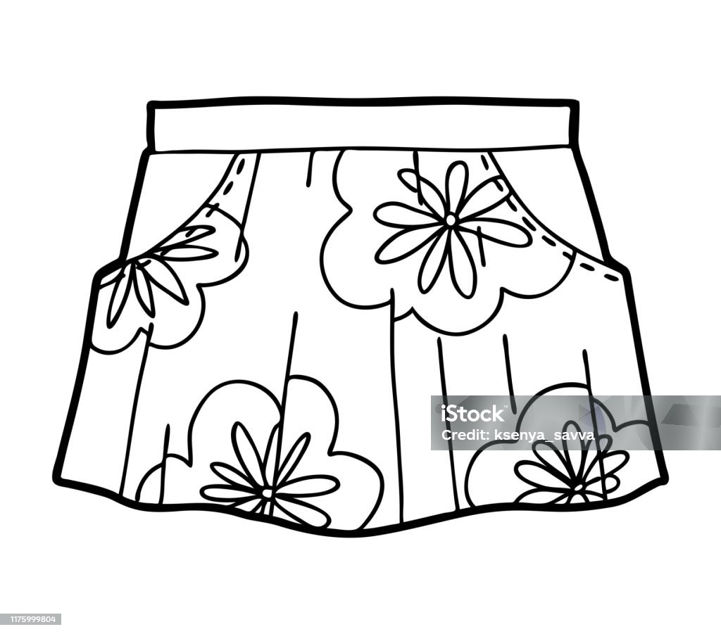 Coloring book skirt stock illustration