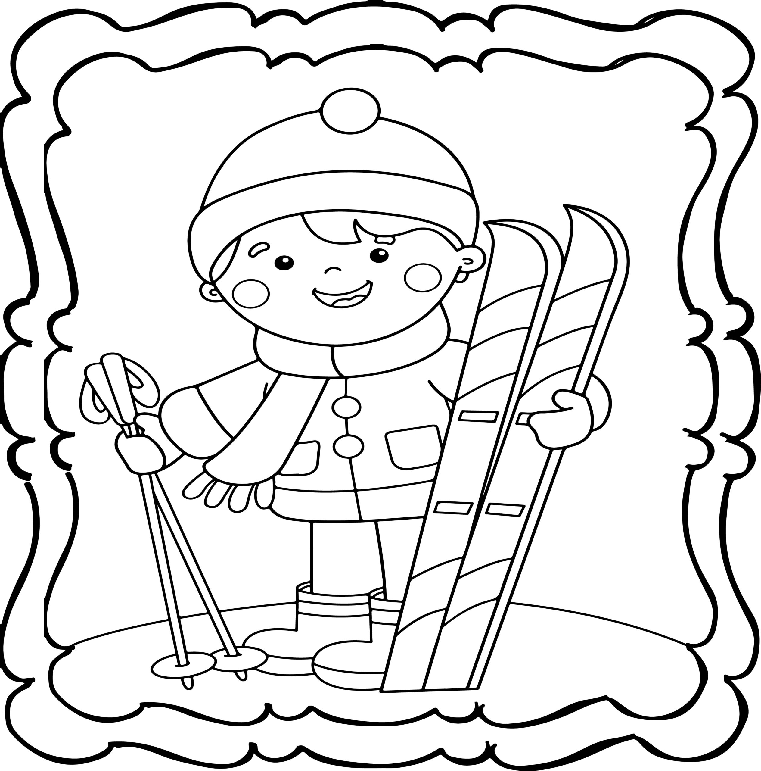 Skiing coloring book easy and fun skiing coloring book for kids made by teachers