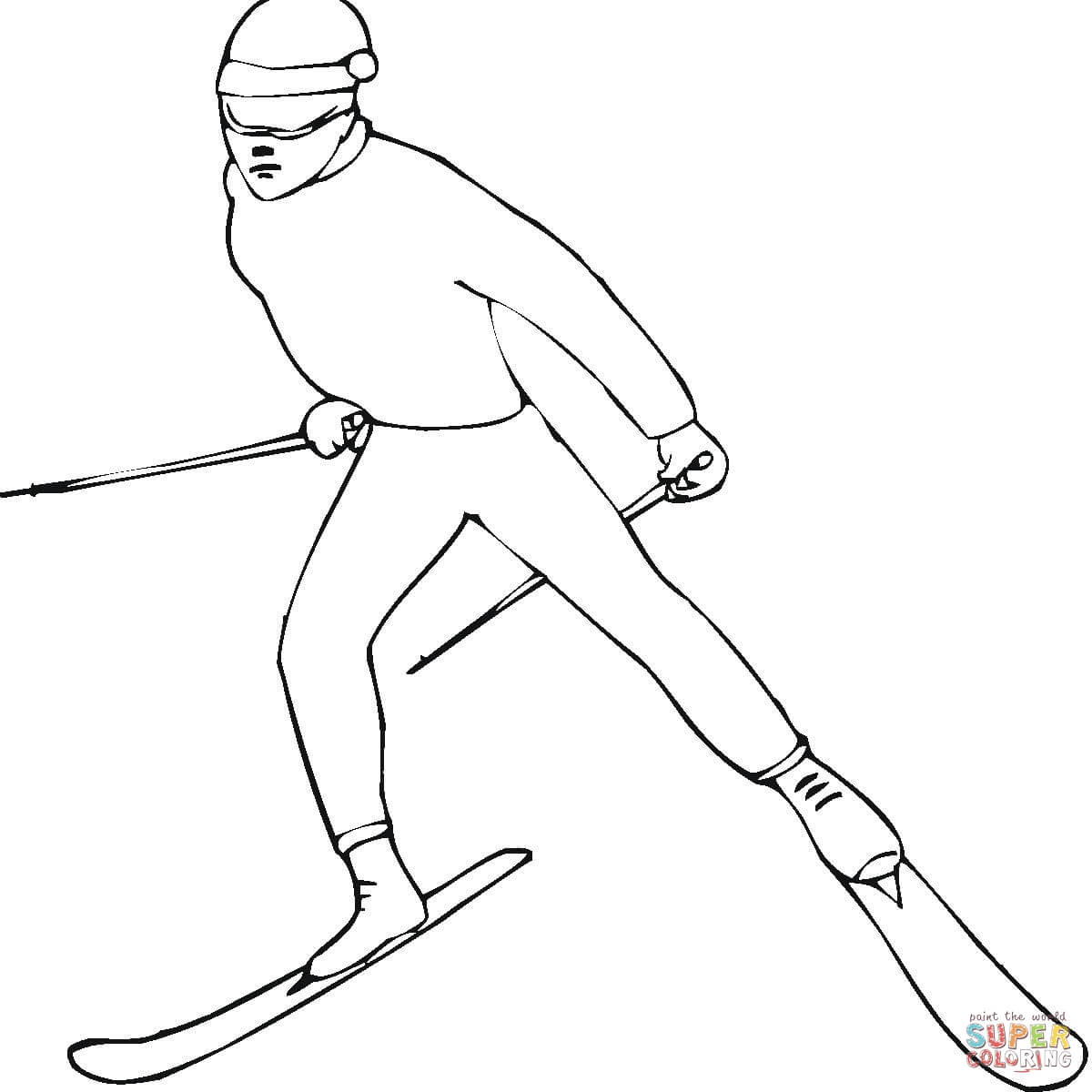 Skier coloring page free printable coloring pages