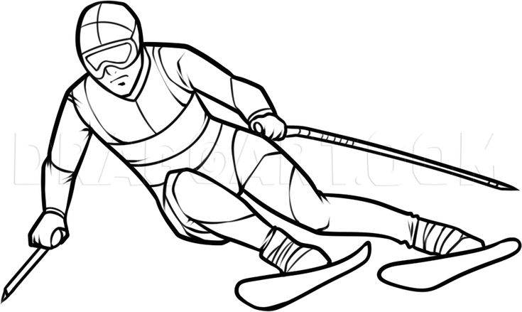 How to draw a skier by dawn dragoart skier drawings guided drawing