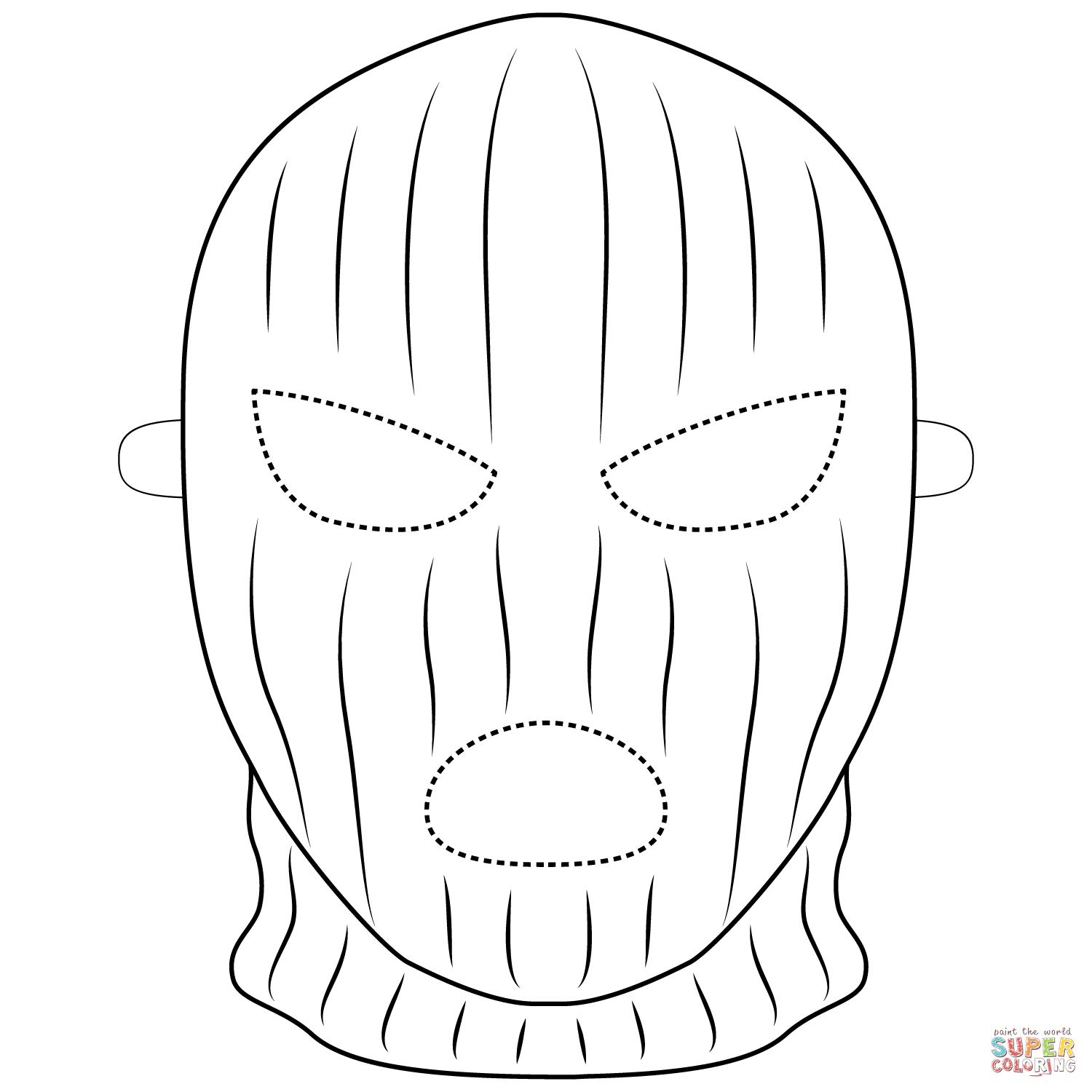 Ski mask coloring page free printable coloring pages