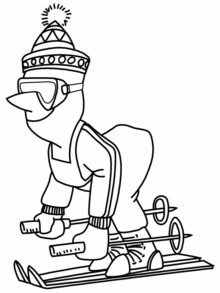 Skiing coloring pages