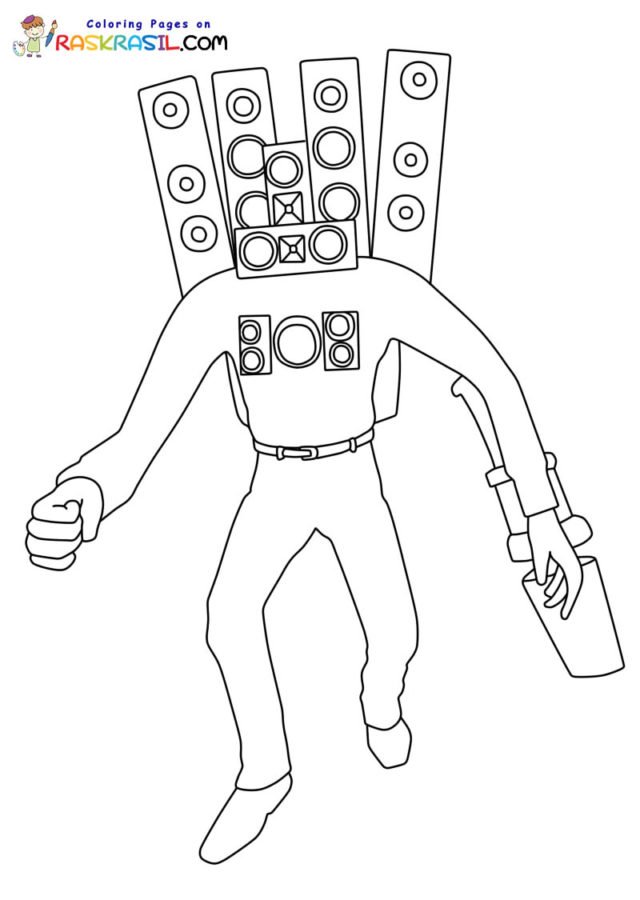 Skibidi toilet coloring pages printable for free download
