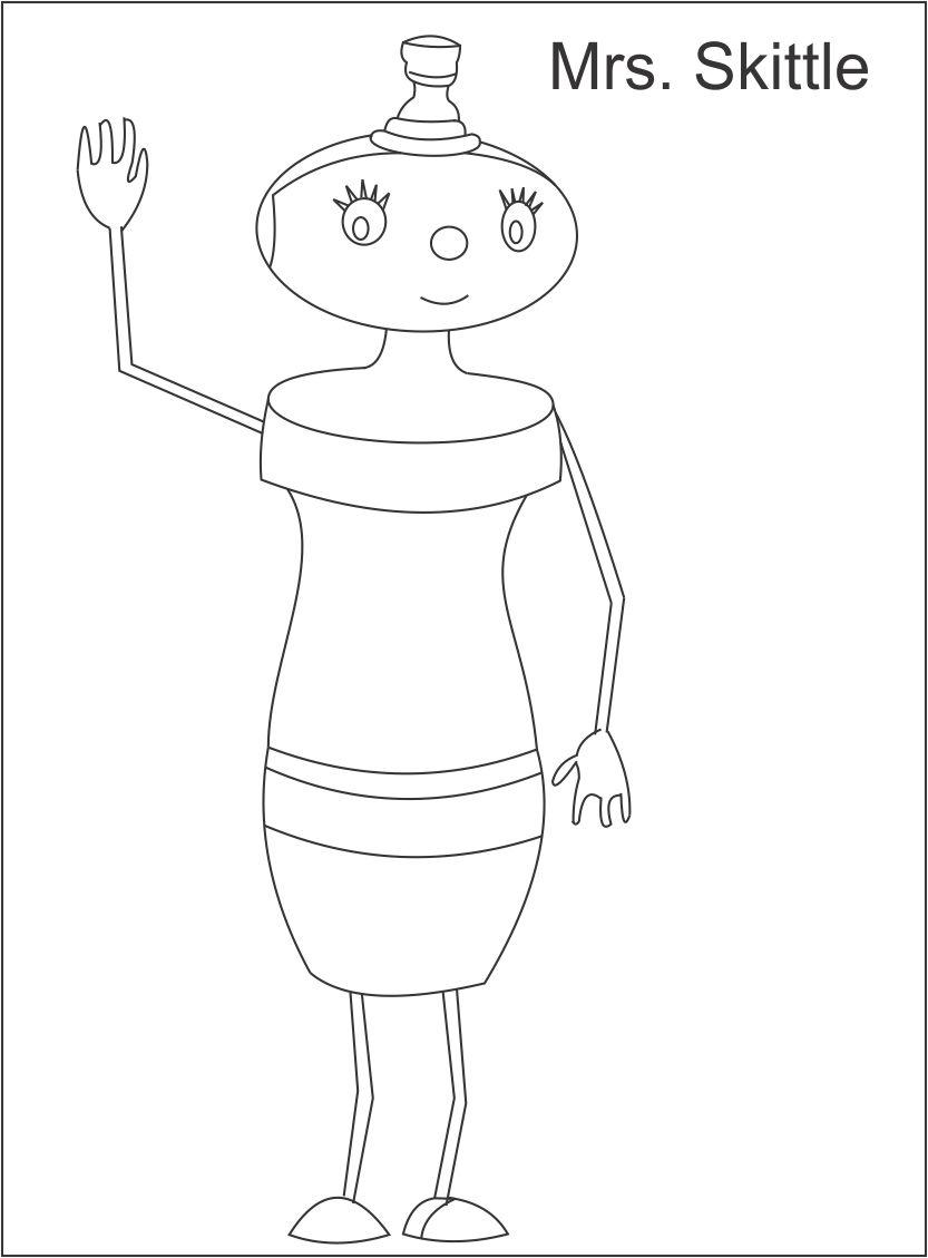 Mrs skittles noddy coloring page for kids