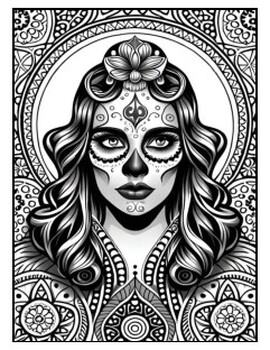Sugar skulls coloring book for adults by petite pretties tpt