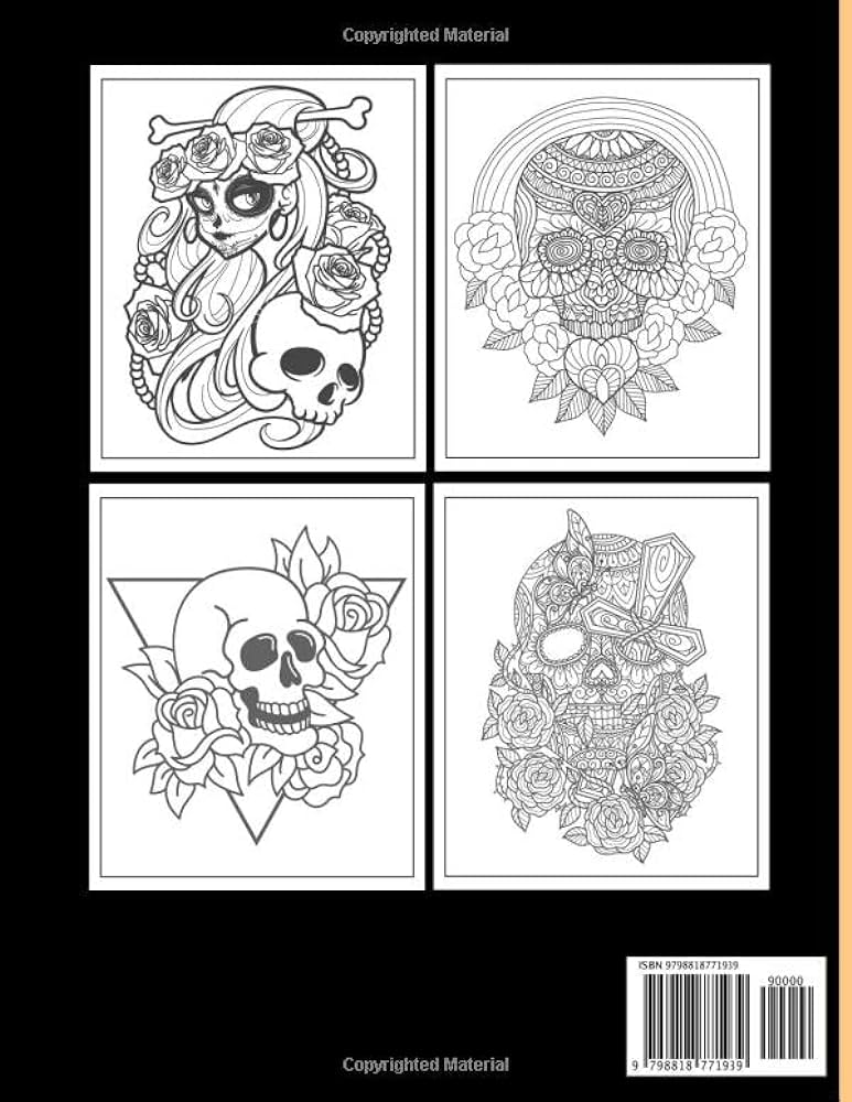 Rose skull coloring book for adults adult coloring book with skulls and roses coloring pagesskulls and roses designs coloring books house naima book house mehubba publishing books