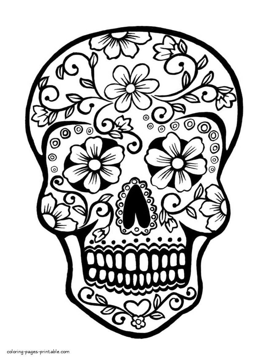 Sugar skull coloring pages coloring