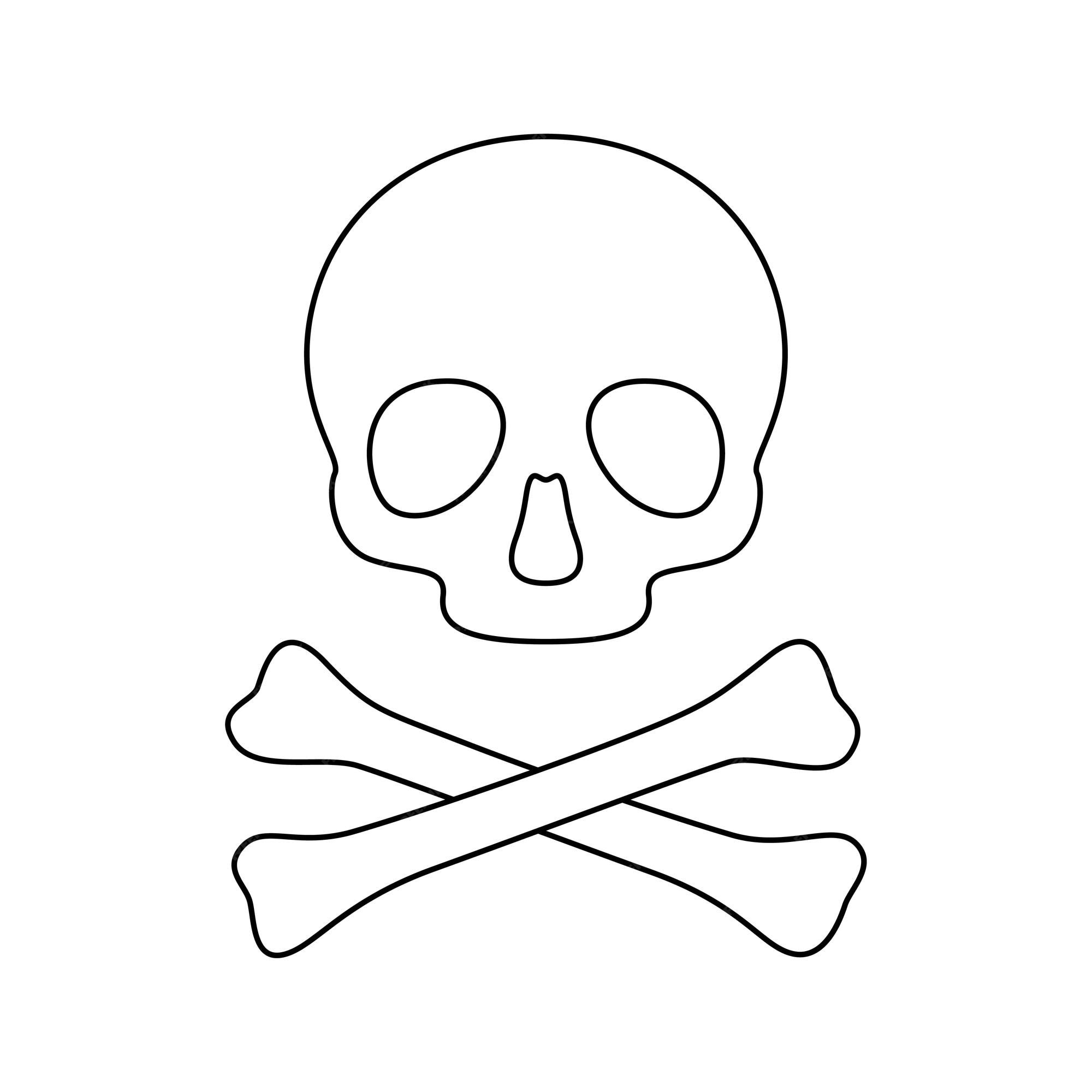 Premium vector coloring page with skull and crossbones for kids