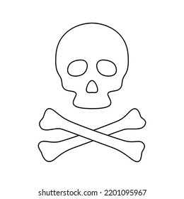 Coloring page skull crossbones kids stock vector royalty free