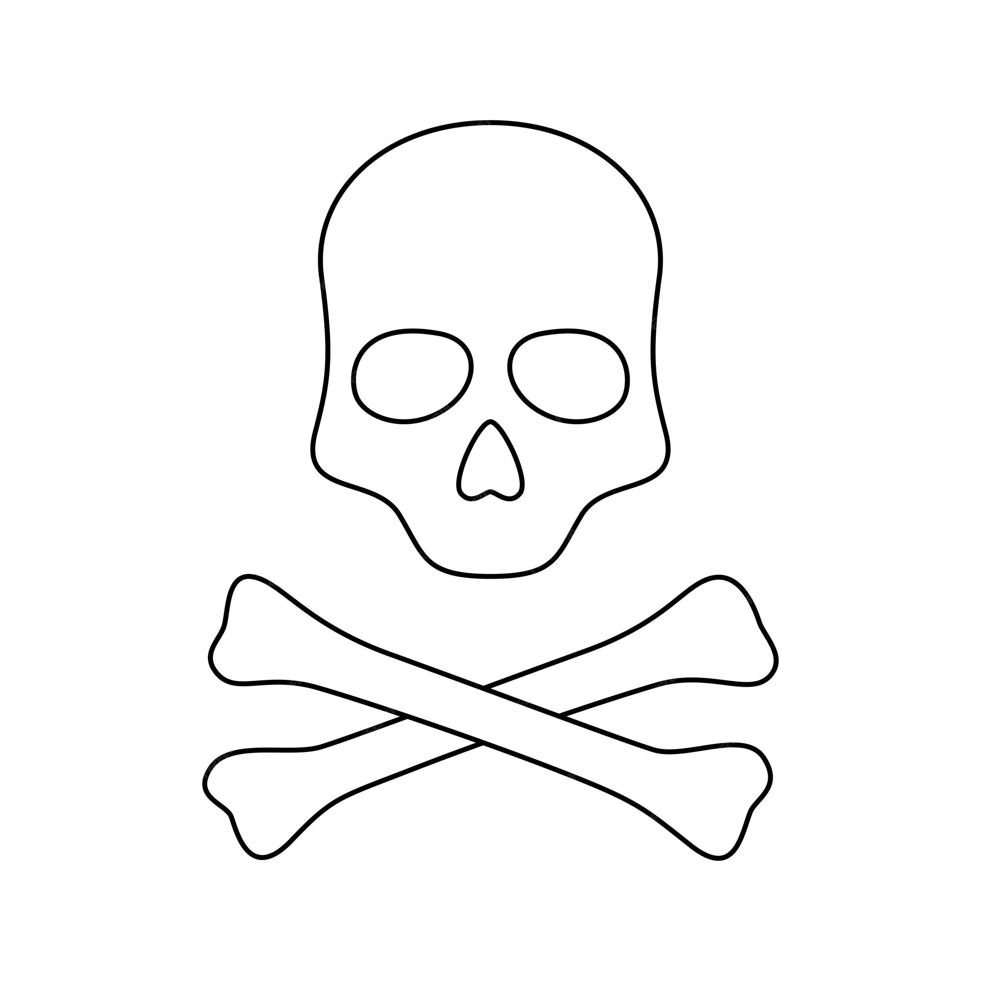 Premium vector coloring page with skull and crossbones for kids