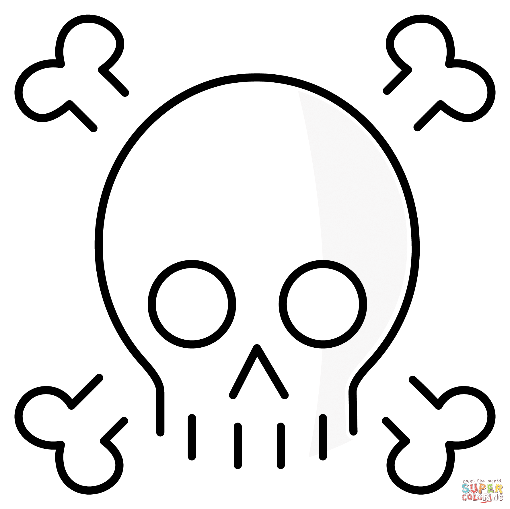 Skull and crossbones emoji coloring page free printable coloring pages
