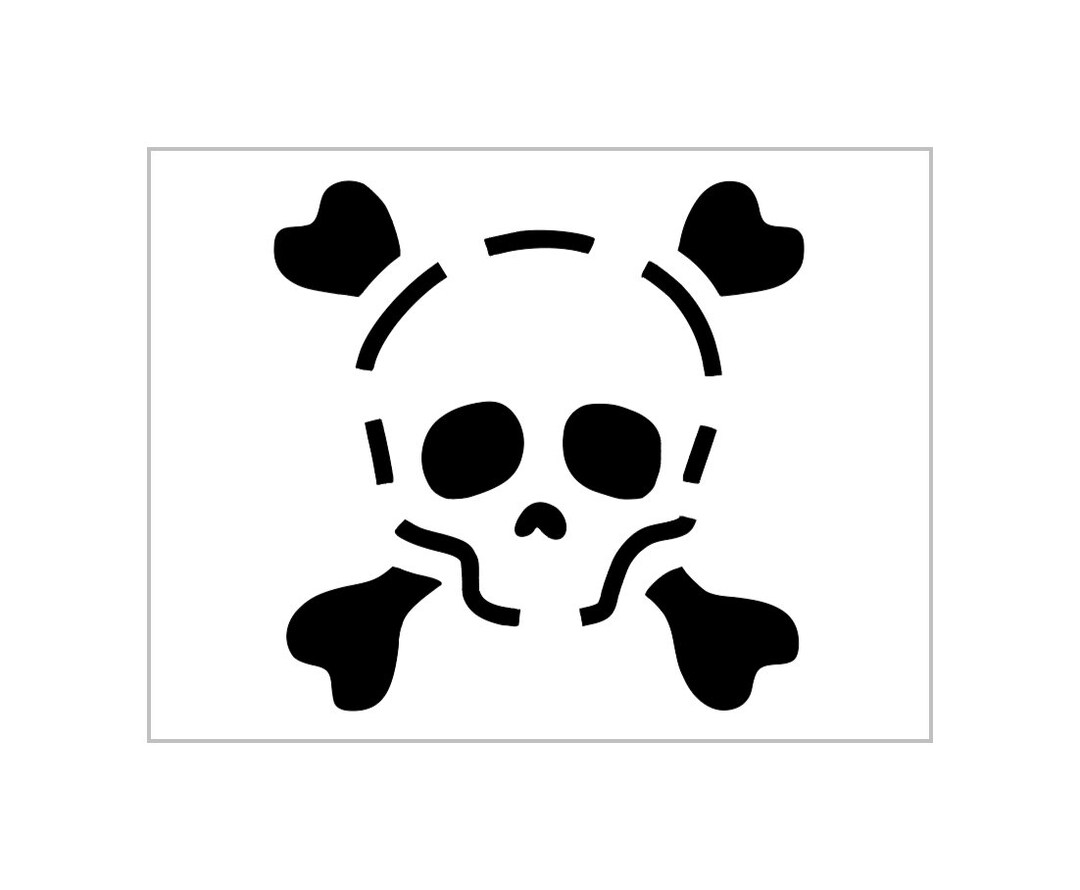 Skull and bones stencil halloween crossbones pumpkin carving reusable sheet s