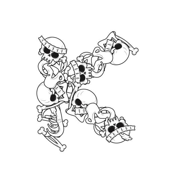 Skull and crossbones stencil drawings stock illustrations royalty