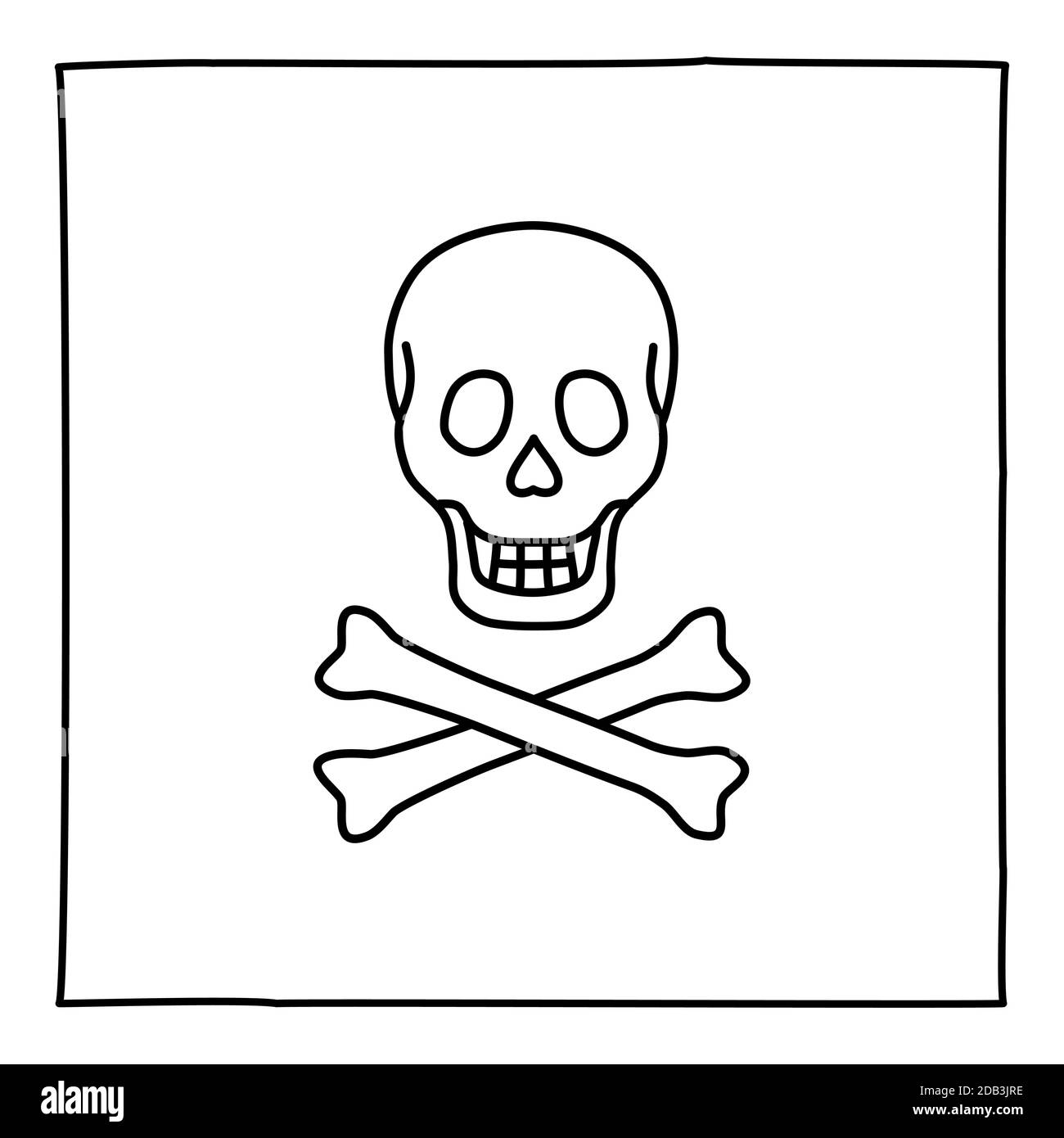 Skull crossbones outline hi
