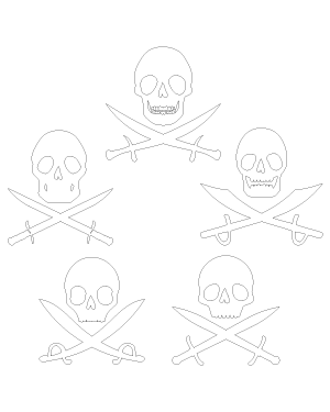 Skull and crossbones outline patterns dfx eps pdf png and svg cut files