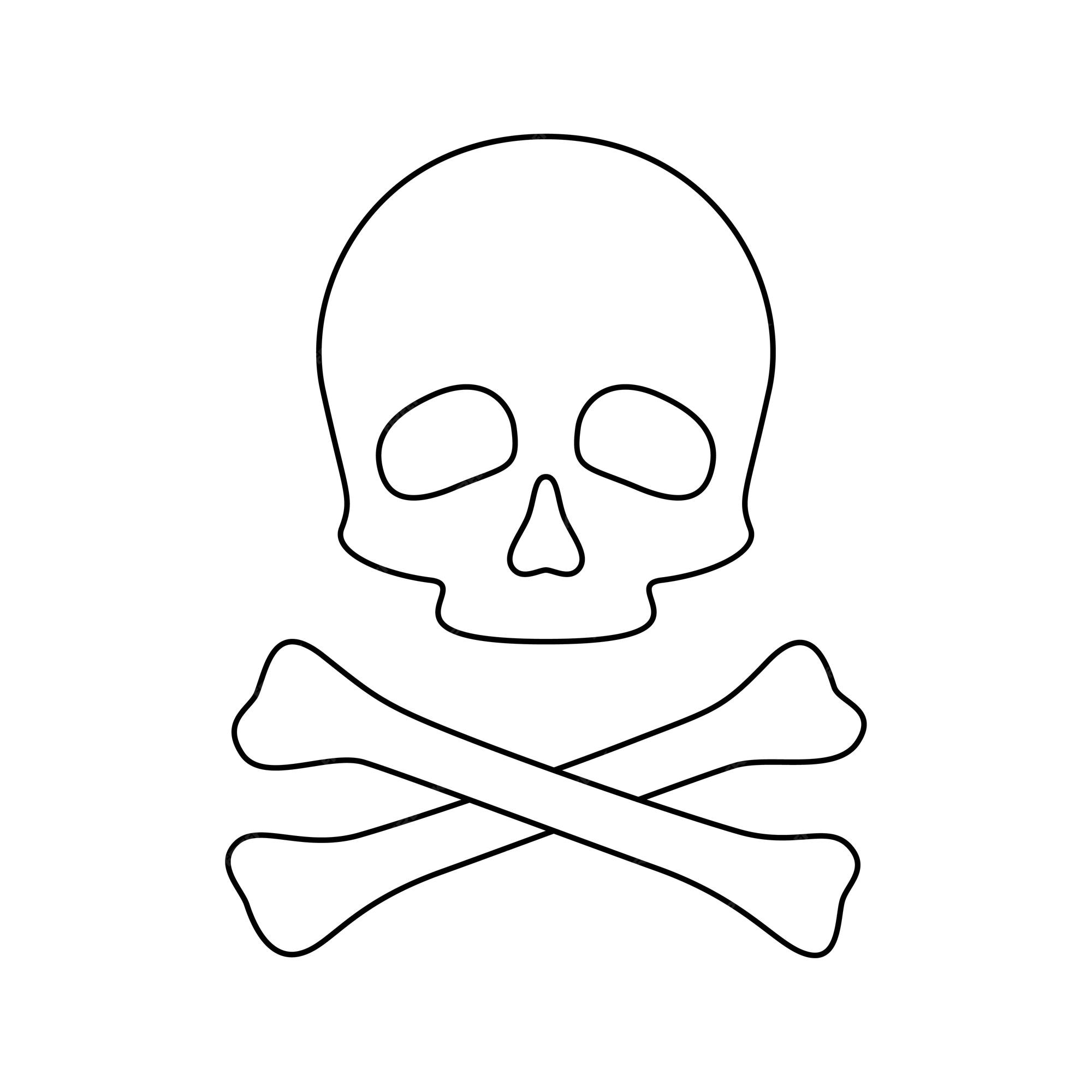 Premium vector coloring page with skull and crossbones for kids