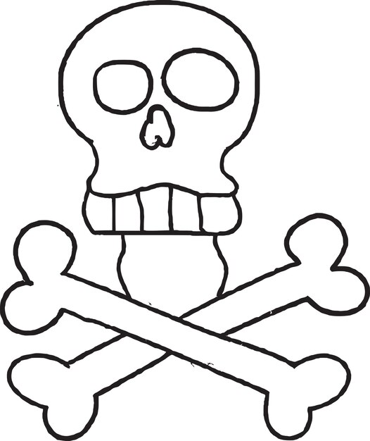 Page cross bones outline vectors illustrations for free download