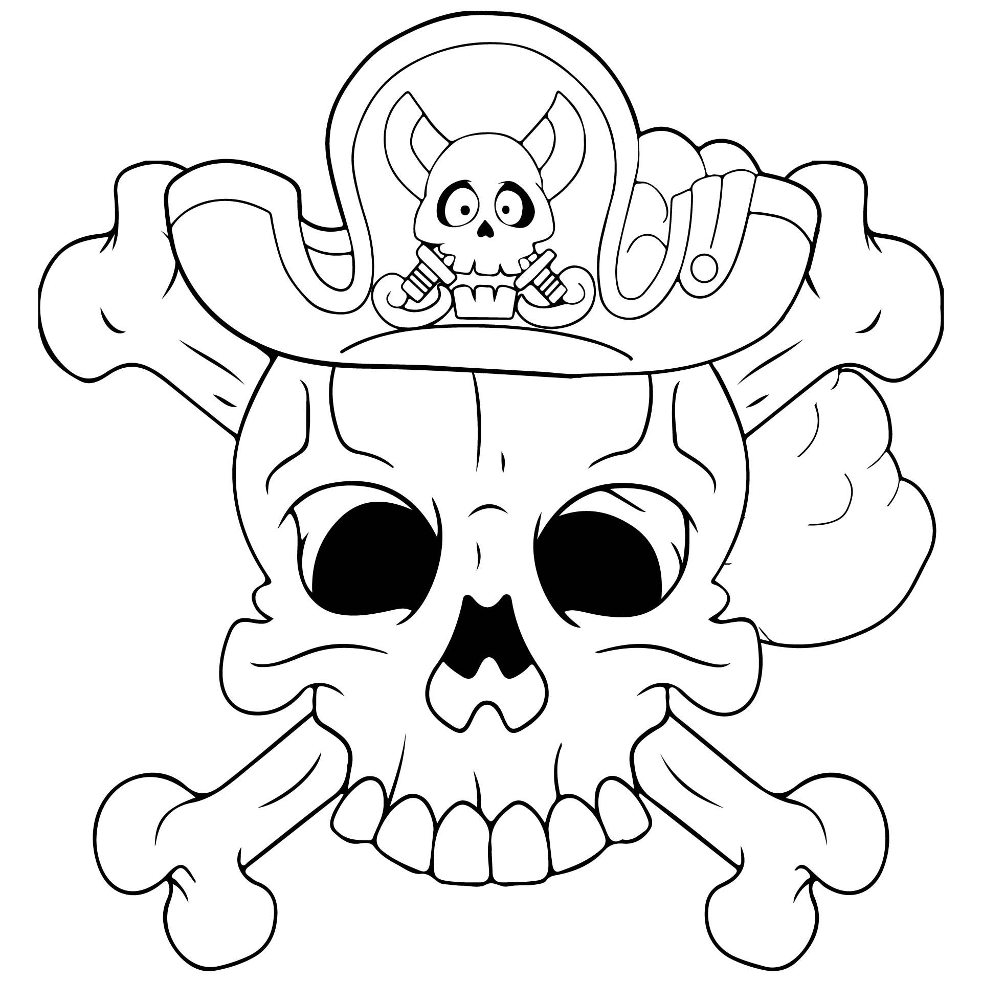 Best printable pirate skull and crossbones pdf for free at