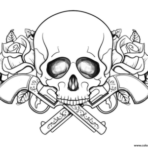 Skull coloring pages printable for free download