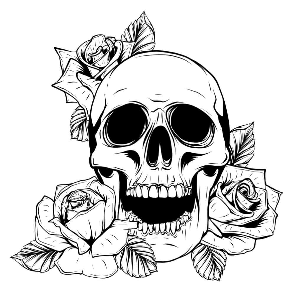 Download celebrate life and death with love skulls and roses wallpaper