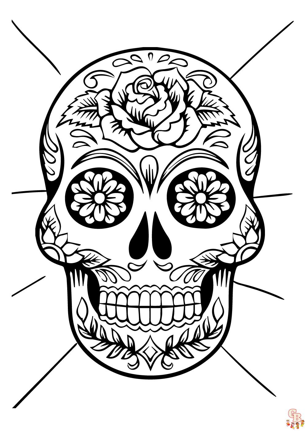 Celebrate cinco de mayo with fun skull coloring pages