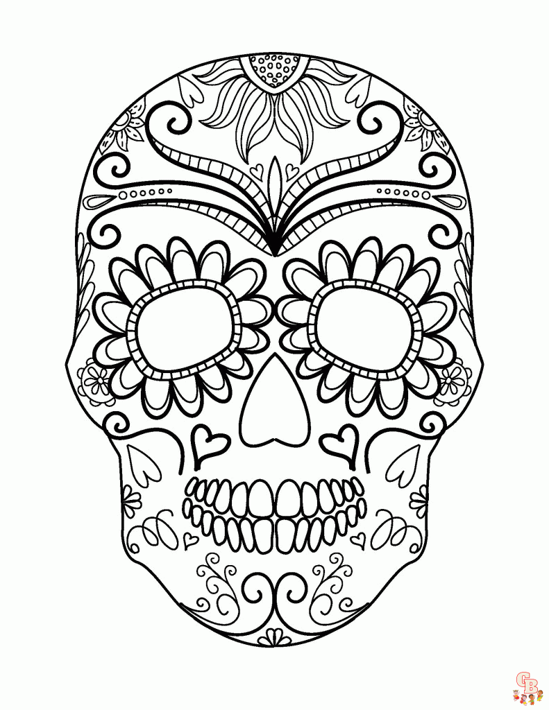 Celebrate cinco de mayo with fun skull coloring pages