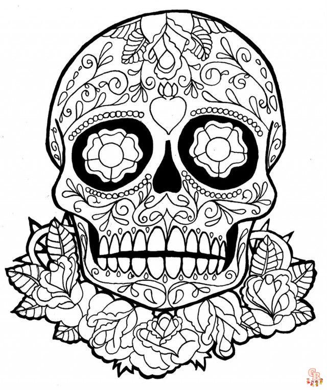 Celebrate cinco de mayo with fun skull coloring pages