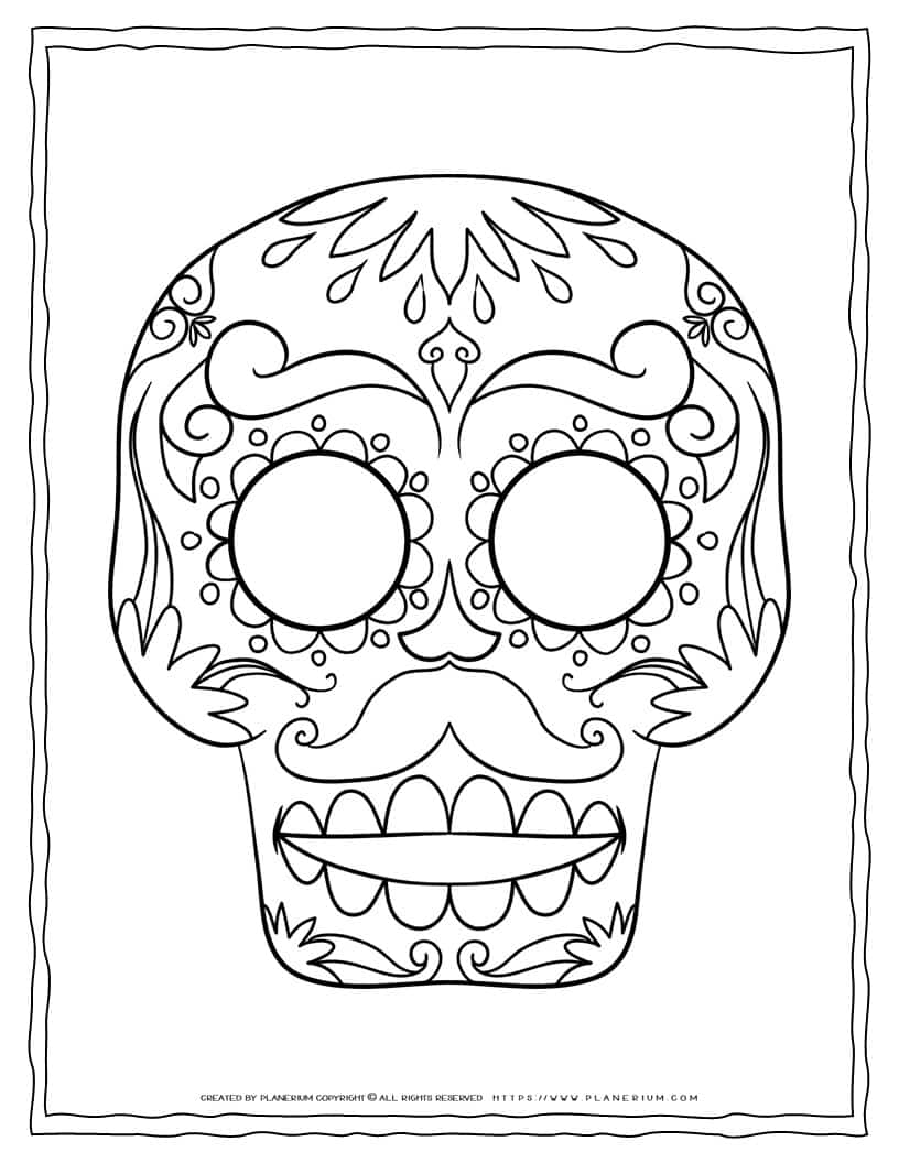 Sugar skull coloring page