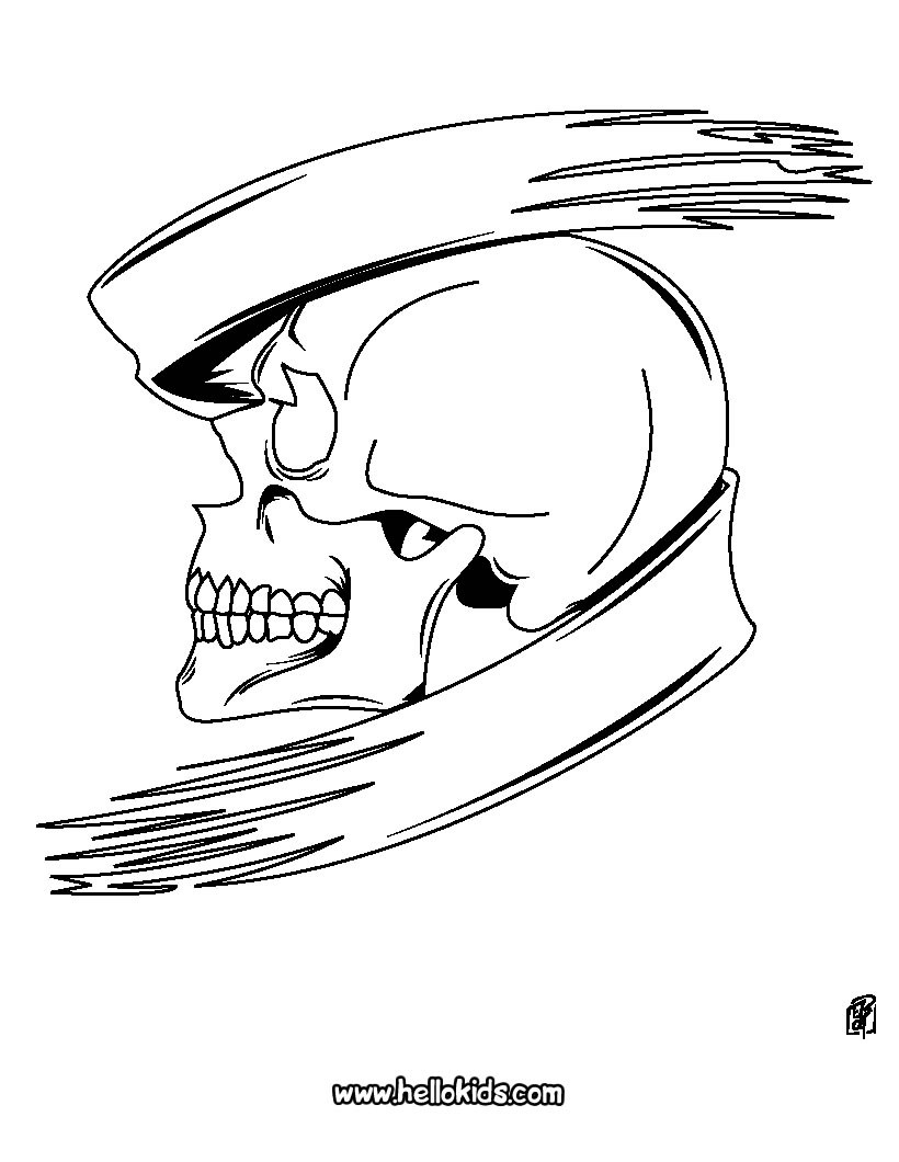 Halloween skull coloring pages