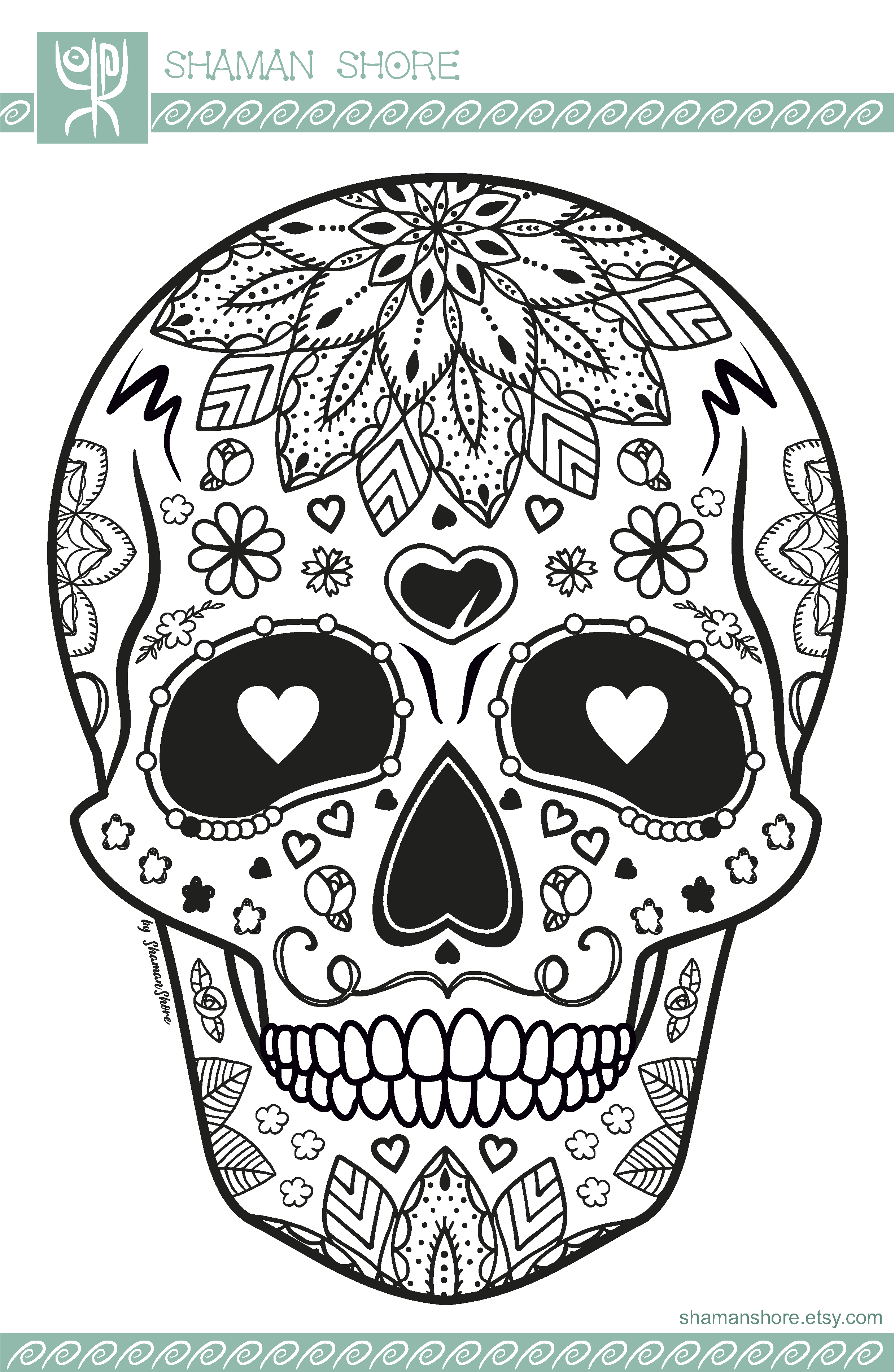 Colorful day of the dead coloring pages
