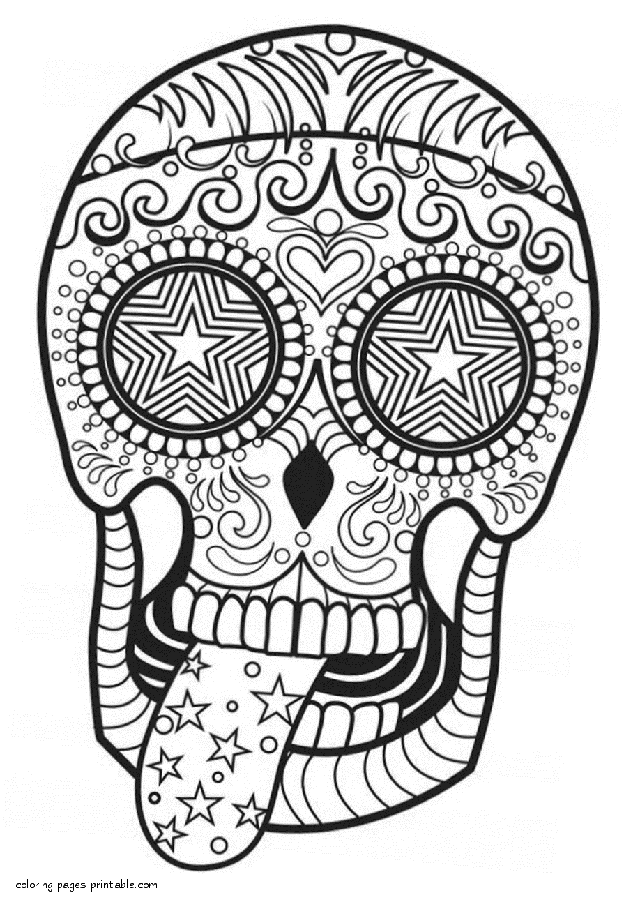 Skull adult coloring pages coloring