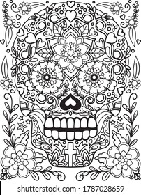 Adult skull coloring pages images stock photos d objects vectors
