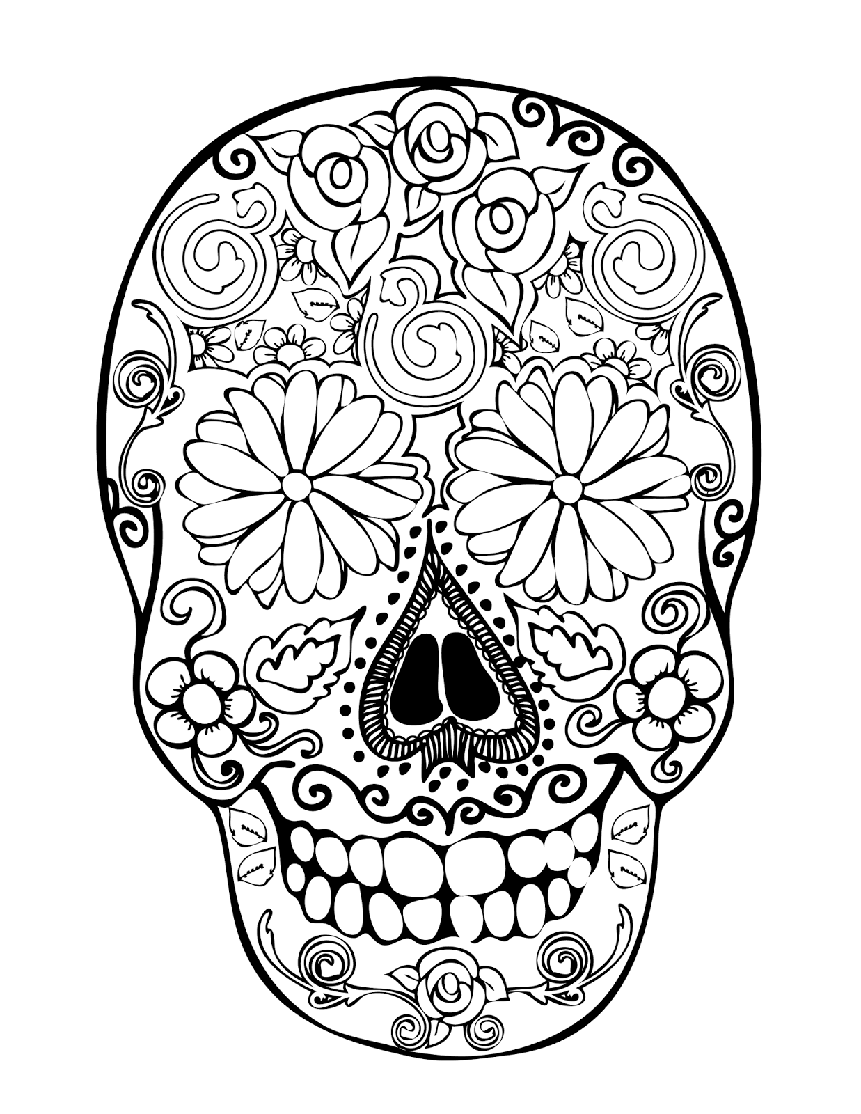 Sugar skull coloring pages mandala malvorlagen malen fãr erwachsene ausmalbilder
