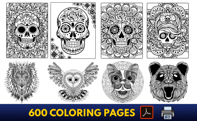 Send skull and mandala coloring pages for adult by ahmed