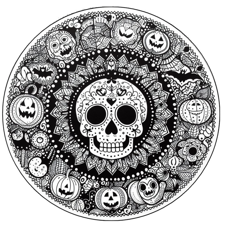 Coloring pages halloweens mandalas