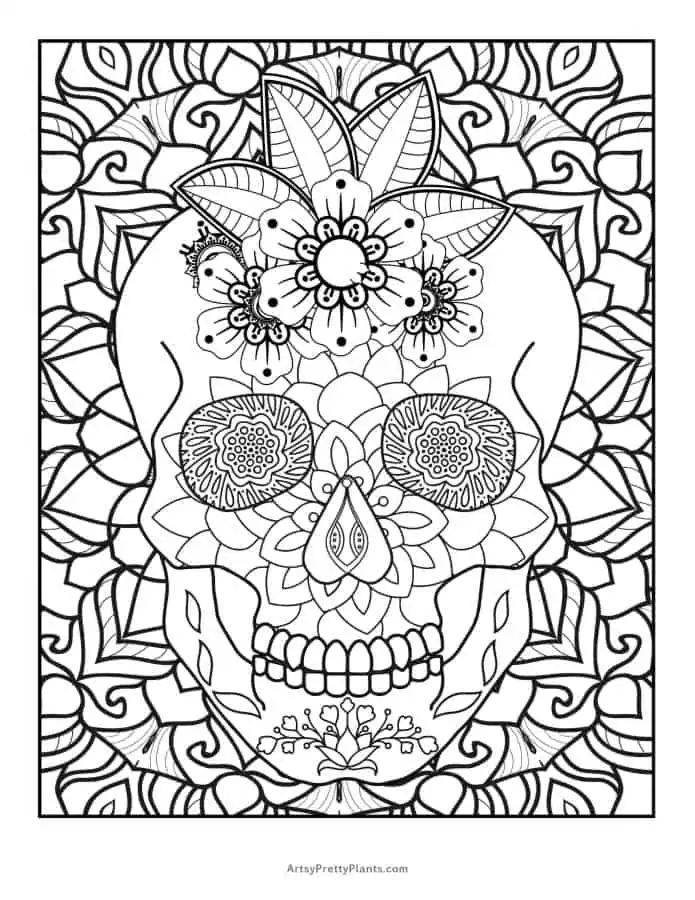Free sugar skull coloring pages