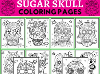 Day of the dead sugar skull mindfulness mandala coloring pagescalavera coloring teaching resources