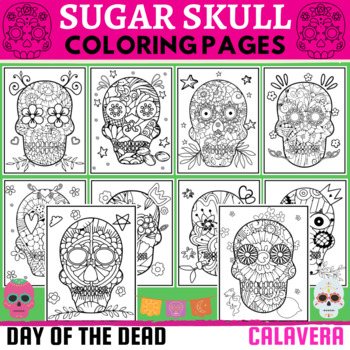 Day of the dead sugar skull mindfulness mandala coloring pagescalavera made by teachers