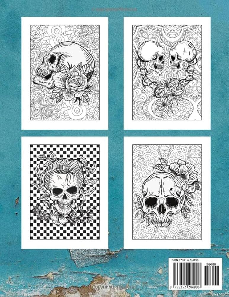Memento mori a coloring book of skulls and roses for adults with the coolest tattoo signs for stress relief relaxation and creativity b racey books