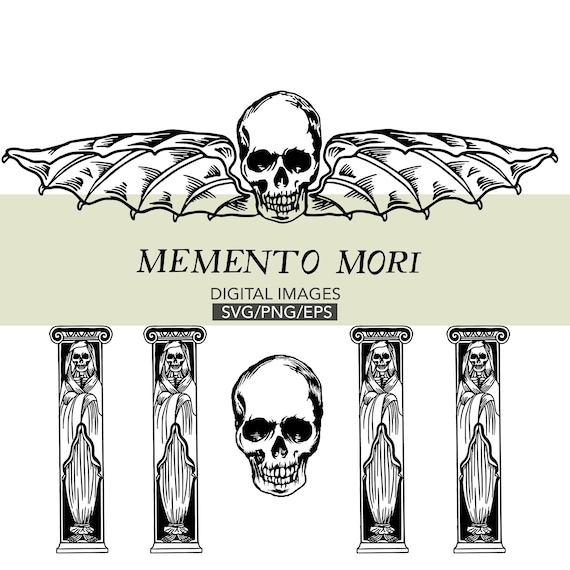 Skull memento mori digital download svg files vector digital skull art printable and editable files svg eps png
