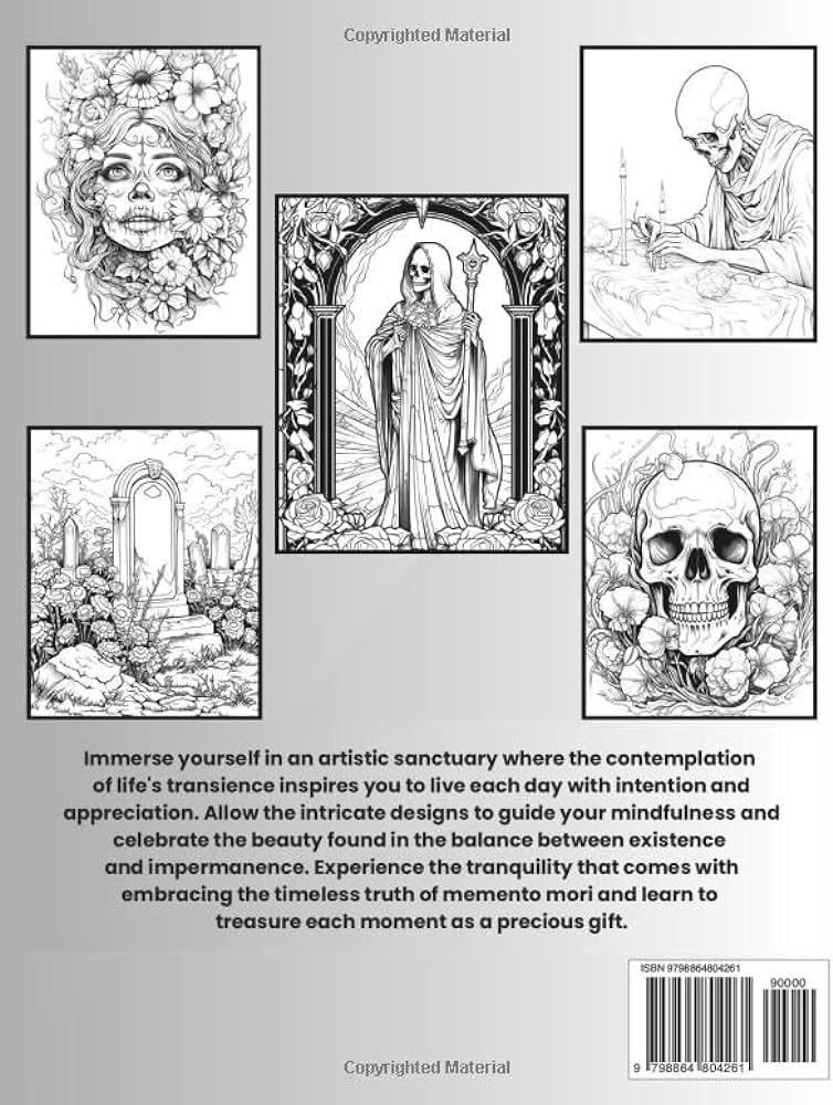 Memento mori an adult coloring book full of whimsical reminders of death to help you live more fully moran braden books