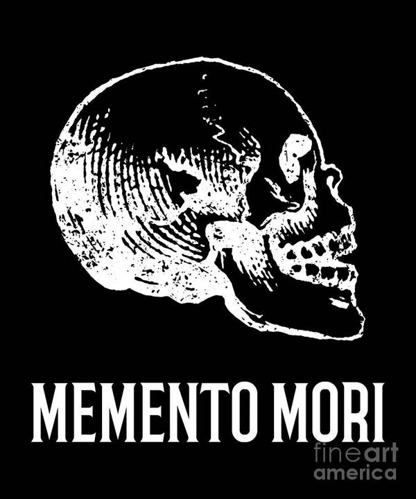 Memento mori remember death macabre skull design art print by jacob hughes
