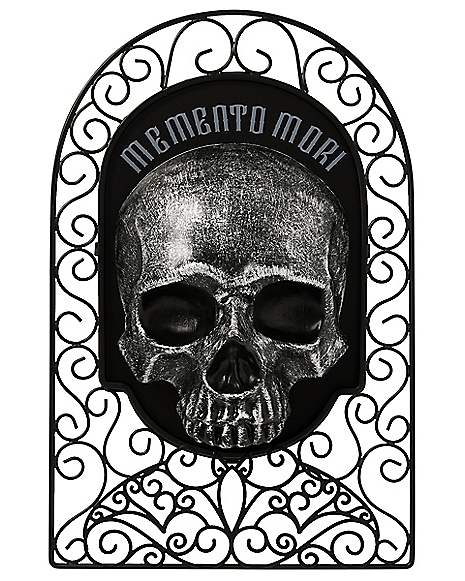 Gothic noir memento mori skull sign