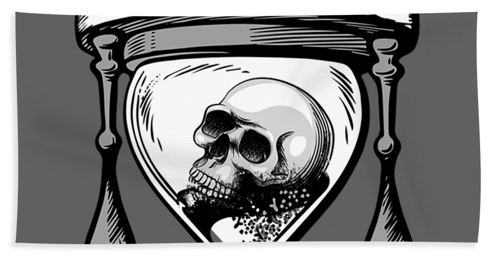 Memento mori memento vivere skull design stoic memento mori bath sheet by parla firoza