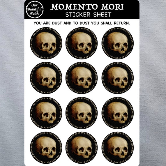 Memento mori gothic sticker sheet envelope seals