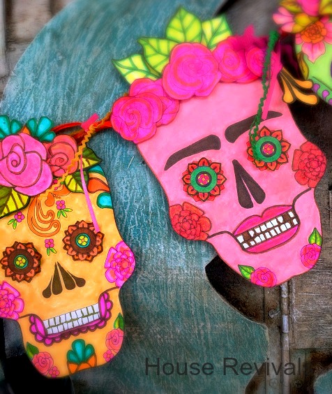 House revivals free rose sugar skull printable template